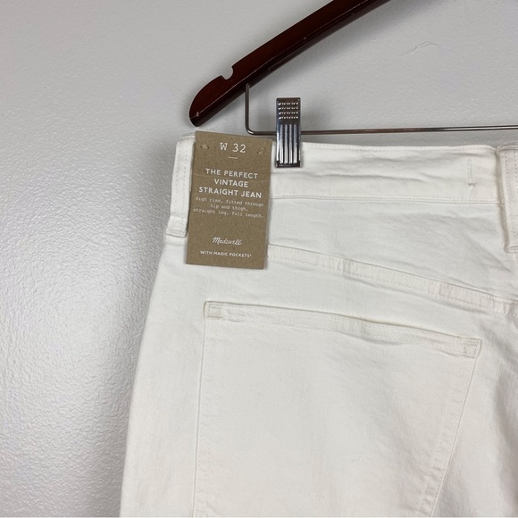 Madewell Plus Perfect Vintage High Rise Straight Jeans White Size 32 NWT - Picture 8 of 11